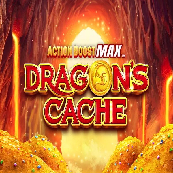 Action Boost Max Dragon's Cache logo by SpinPlay Games Hugo Casino