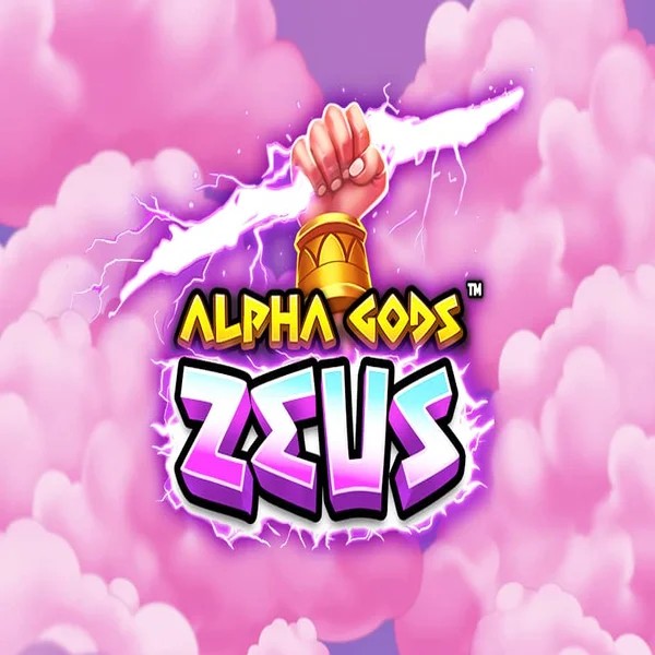 Alpha Gods Zeus slot logo by PearFiction Studios at Hugo Casino