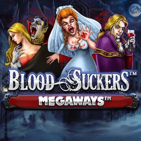 Official Slots logo: Blood Suckers Megaways by Red Tiger Gaming at Hugo Casino