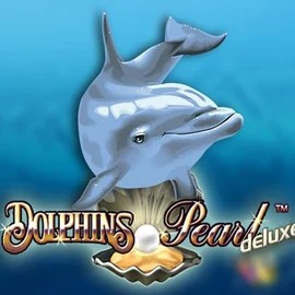Dolphins Pearl Deluxe slot logo by Novomatic at Hugo Casino