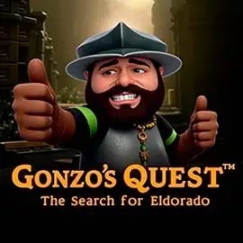 Slots logo of Gonzo's Quest from NetEnt at Hugo Casino