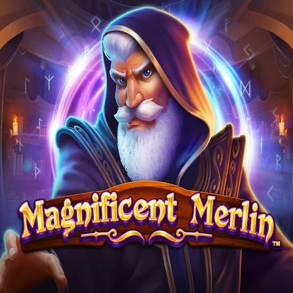 Magnificent Merlin slot logo by Greentube at Hugo Casino