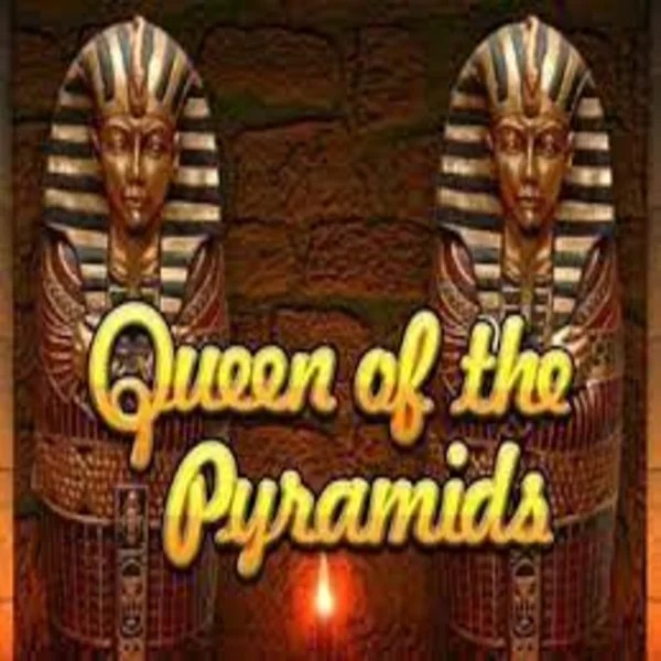 Queen of the Pyramids slot logo by Playtech at Hugo Casino